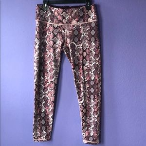 Pink snake print leggings
